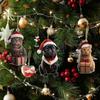 Multipurpose Stylish Pug Christmas Keychain Cartoon Cats Sturdy Acrylic Charm Pendant for Bags Hnaging Decoration