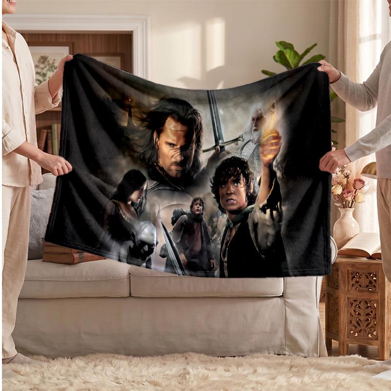 The Lord of the Rings Printed Flannel Blanket, Skin Friendly Warm Throw for Indoor Couch Bed Daily Use