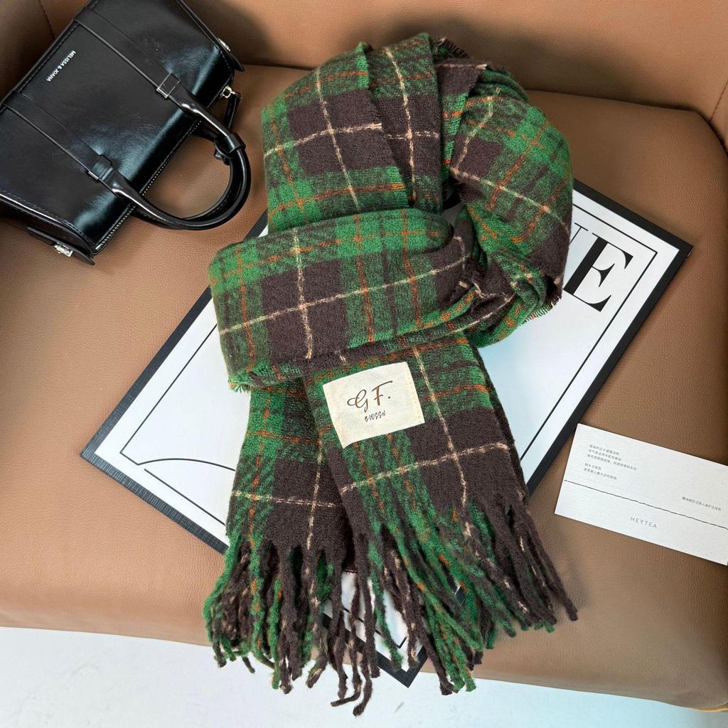 Elegant Red Plaid Scarf: Versatile High-End Shawl for Winter and Autumn