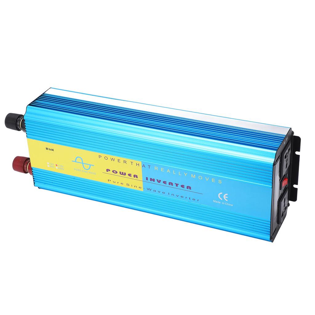 4000W DC12V Inverter LCD Display Dual Universal Plug 2 Cooling Fans Pure Sine Wave Converter for Car Outdoor