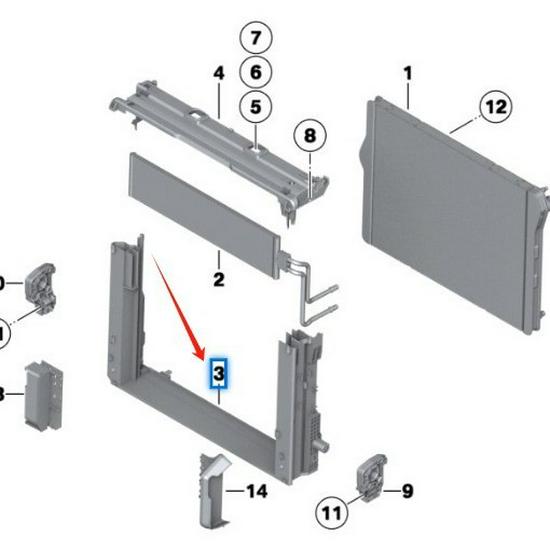 BMW 5 Series F10/F11 Radiator Lower Support