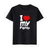 T-shirty damskie Kocham moją rodzinę Zabawne jednakowe stroje rodzinne Bawełna Wygląd rodzinny Ojciec Matka i córka Syn Koszulki dziecięce Body dziecięce