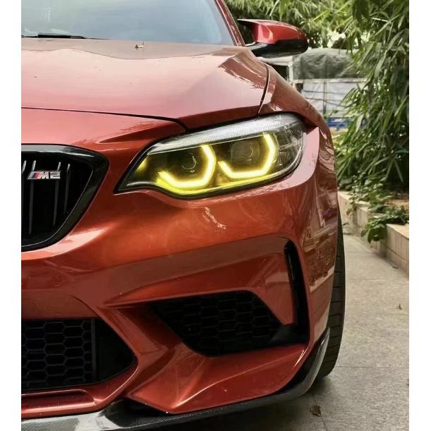 Lemon Yellow Angel Eyes Fit For BMW M2 2 series DRL multicolor LED F22 F23 F87 LCI daytime running light 63117494851 63117494852