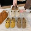 Fashion 2025 Spring New Retro Style Belt Buckle Flat Single Shoes Slip-on Casual Loafers