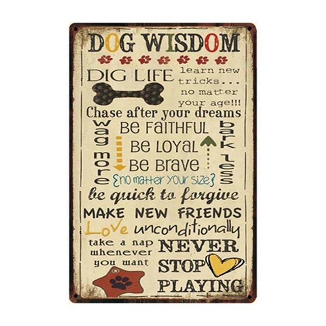 Dog Rules Bulldog Boxer Beagle Great Dane Metal Signs Lovely Tin Poster Home Decor Pub Bar Garden Wall Art Iron Tin Painting