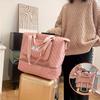 Large Capacity Foldable Travel Bag with Wet/Dry Separation, Diamond Quilted Nylon Tote for Gym, Yoga and Ladies Shoulder Bag - Hand Washable