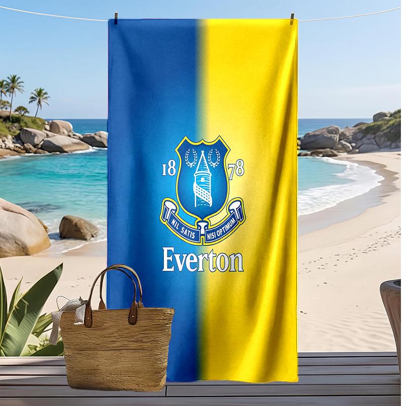 Everton Football Print Beach Towel, Large Soft Quick Dry Towel for Beach Camping Swimming