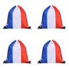 Pack Of 4 Durable Polyester Drawstring Bags With Tournament Flags Football Fan Gift For Party Favors And Sports Event