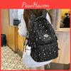 Star Pattern Simple Student Backpack With Plush Pendant For Casual Daily