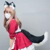 2Pcs/Set Anime Cosplay Furry Dog Ears Tail Fursuit Costume Accessories Halloween Wolf Fox Ears Headband Animal Tail