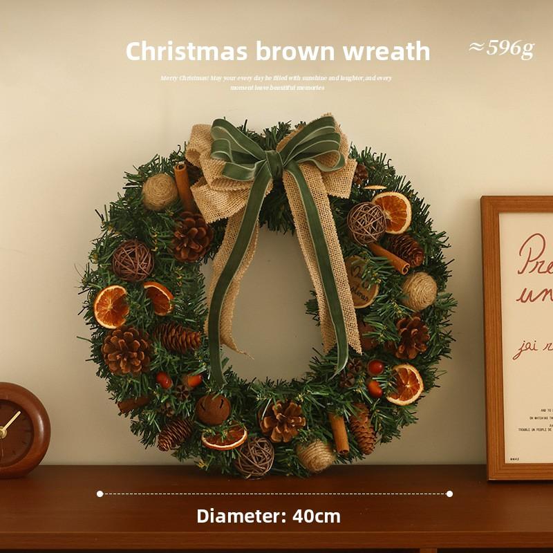 Christmas Decoration Wreath Pendant Photo Decoration Scene Arrangement Rattan Christmas Tree Pendant Peripheral Wall Hanging Door Hanging