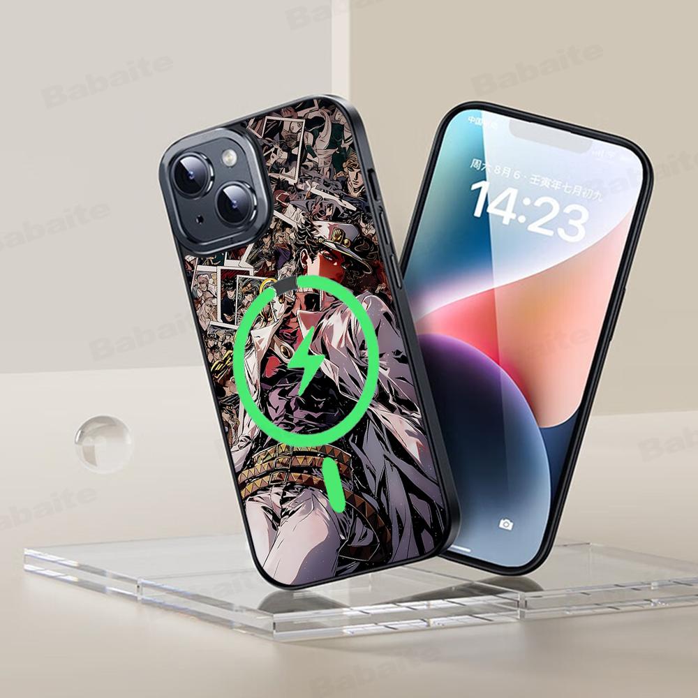 Classic Japanese Anime J-JOJO Cool Phone Case Magnetic Case For IPhone 16 14 13 12 11 15 Pro Max Plus For Magsafe