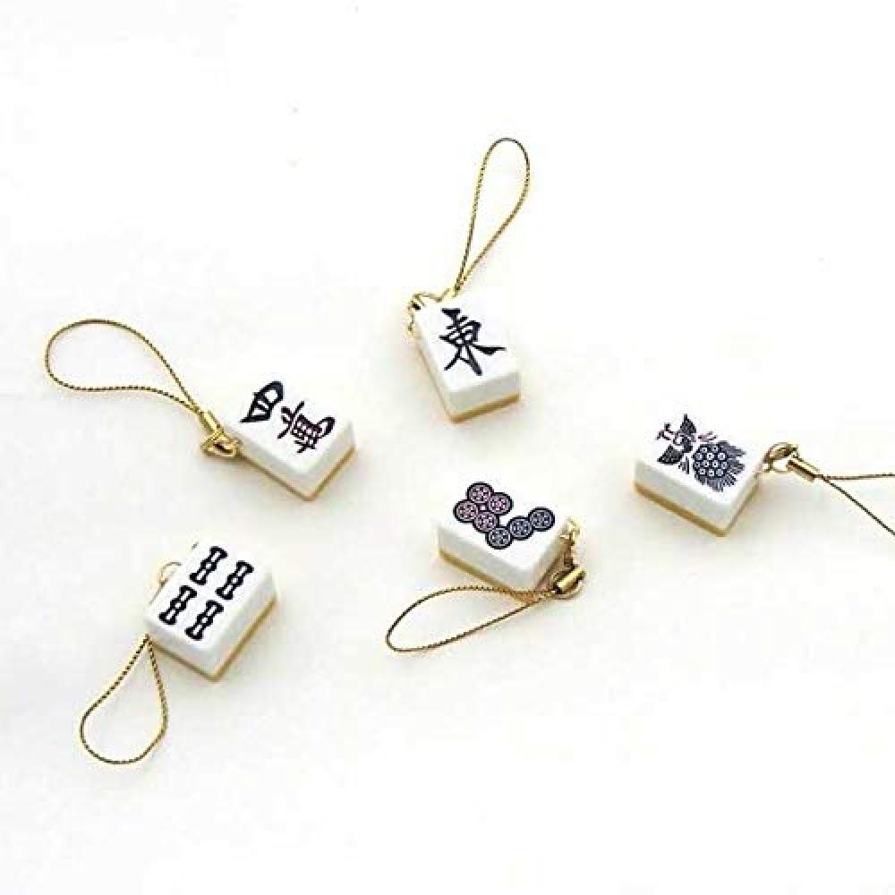 Hand-made Domestic Mahjong Tiles, Hard-to-break Mahjong Tiles, Custom-made Tenwa Black (with Color Dot Sticks), Go Labo Original Tile Strap Included