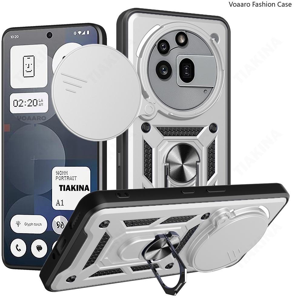 Slide Lens Armor Funda for Nothing Phone 3A Pro 5G Case for Nothing Phone 3A Pro Case Magnetic Ring Stand Holder Cover