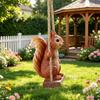 Resin Squirrel On Swing Weatherproof Squirrel Figurine Garden Decoration  Indoor