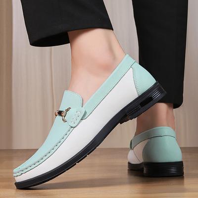 Men's Classic Genuine Leather Casual Shoes Low Top Slip-On Loafers Breathable Light Business Shoes Fashion Man Walking Moccasins