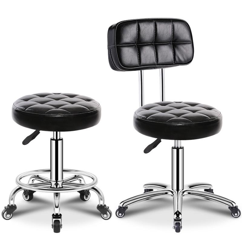 Hairdressing Rotating Salon Stool - Large Barber & Beauty Chair with Rollers