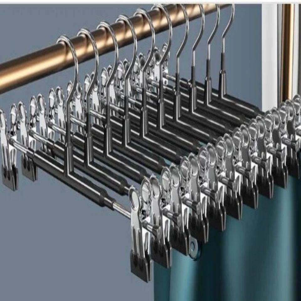 1 Pezzo Clip per Bastone Acciaio Inossidabile Clip per Armadio Pantaloni Molletta Antiscivolo Pinza per Pantaloni Appendiabiti per Gonna