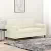 VidaXL 2-seater Sofa with Decorative Pillows Cream 140 Cm Velvet, Sofa, Loveseat, Living Room Sofa, Sofas, Sofa 3200889
