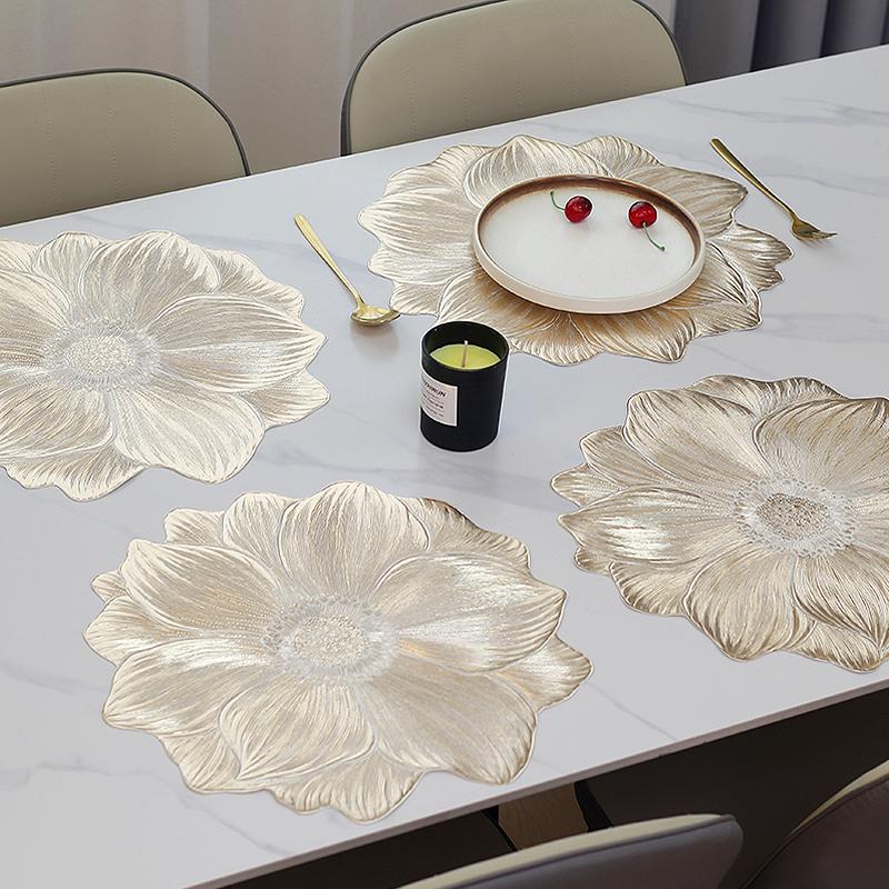 1Pcs Lotus-Shaped Heat-Resistant And Washable Flower Placemat Decorative Heat Table Pad Coasters