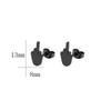 Hoshiai Stainless Steel Titanium-Plated Punk Middle Finger Bowknot Stud Earrings for Men and Women