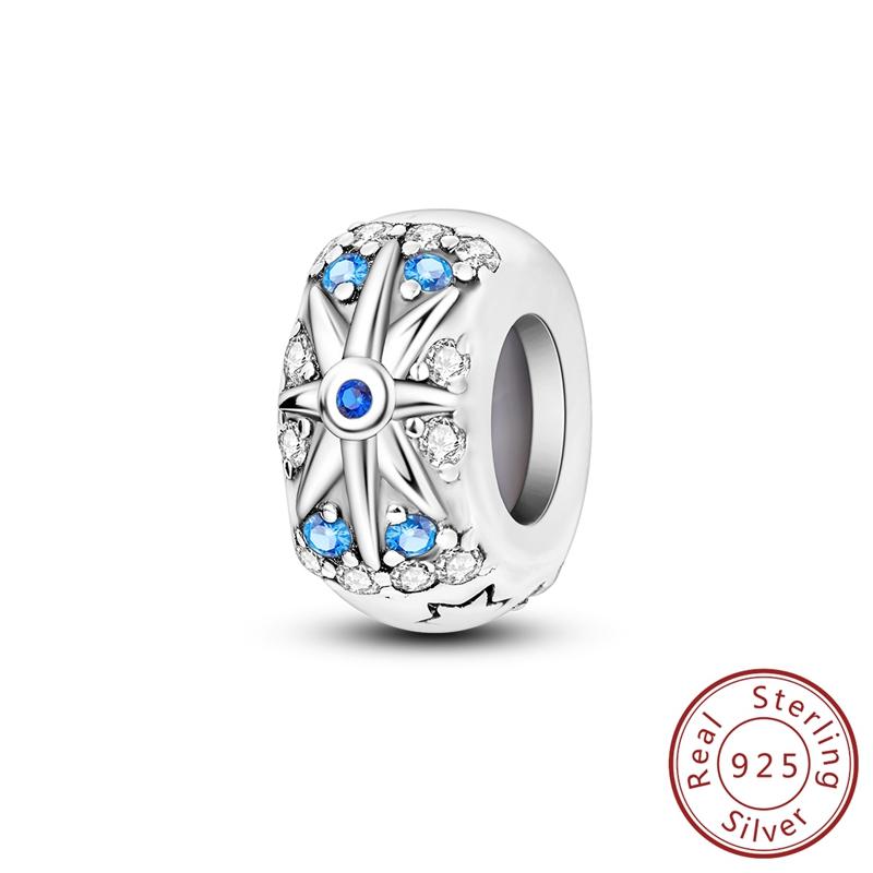 

Charms Copper Blue Starlight Rubber Stopper Beads Fit Plata Original Bracelets Women Jewellery Making Diy Gifts