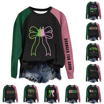 Round Neck Long Sleeve Sweatshirts For Women Print Graphic Top Casual Basic Tops Pullover