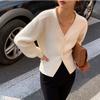 Short V-neck Design Sense Niche French Lazy Wind Knitted Cardigan Sweater Jacket Women's Autumn and Winter