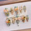 Dunhuang-Inspired Handmade Almond Style Nails: Premium Short Press-on Nail Art