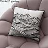Line Art Mountain Throw Pillow Covers Pattern Cushion Cover Suitable For Sofa Bedroom Car Pillow Cover