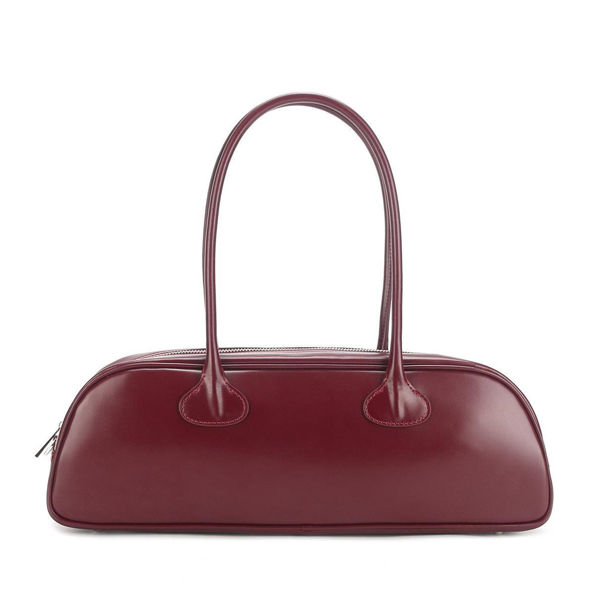 

Корейская нишевая сумка-багет из коровьей кожи, сумка-боулинг - Большая вместимость, стильный дизайн под мышкой