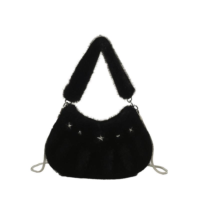 Bag New Fashion Xiaoxiangfeng Cute Plush Daily Commuter Women's Underarm Bag One Shoulder Crossbody Bag