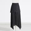 2025 Autumn Elegant Patchwork Tassel Pleated Midi Skirt