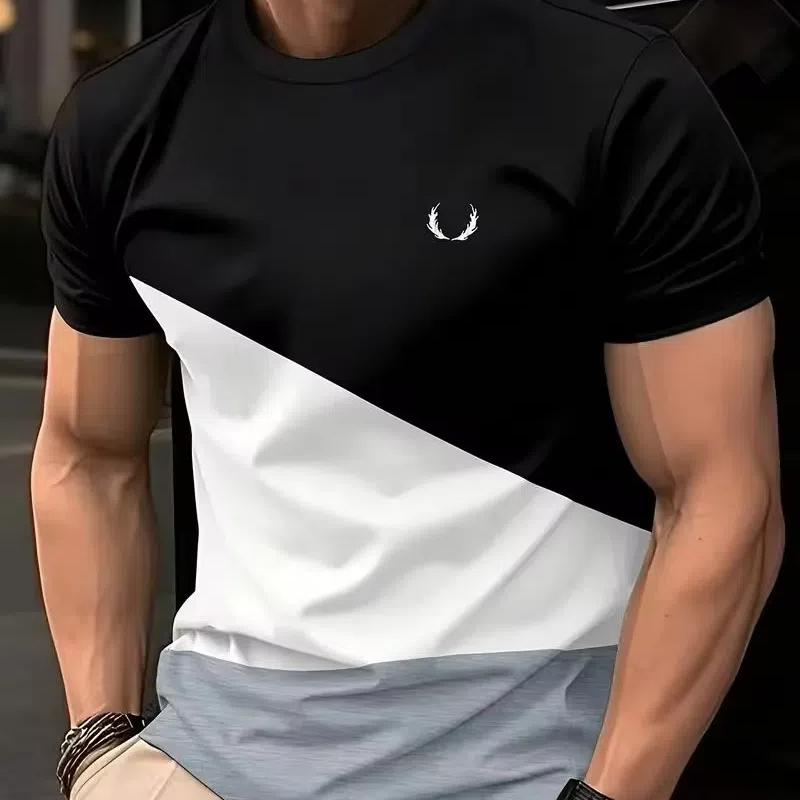 

Мужская футболка, модная уличная одежда, летние мужские футболки с короткими рукавами в полоску и принтом, мужская одежда больших размеров, повседневные топы с круглым вырезом 6XL