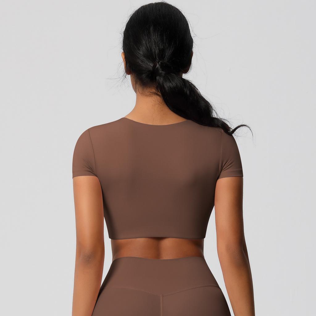 Women High Quality Sport T-Shirts Short-sleeve And with Chest Pads Compressed Quick-dry Super Elastic Suitable For Running Fitness Training Yoga