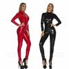 5XL Extra Large Shiny Mirror Fetish Catsuit Bodysuit, Tight Fitting Vinyl Pants with Zipper, Stage Performance Outfit