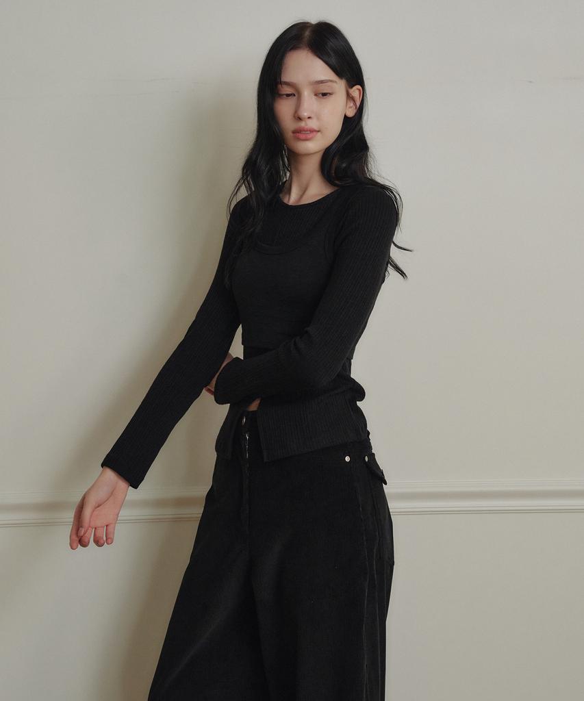 MARROT Sleeveless Layered Top_Black