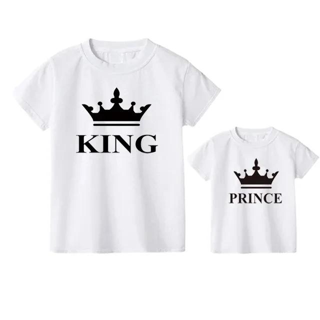 2024 Vater der Prinzessin Tochter des Königs Print T-Shirt Schönes Papa und ich Outfit Familie passende Outfits Papa Baby Mädchen Sommer