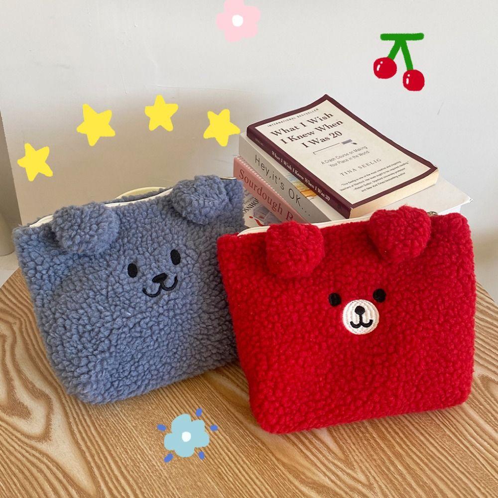 

Cute Makeup Bag Cartoon Cosmetic Bag Portable Pencil Case коричневий