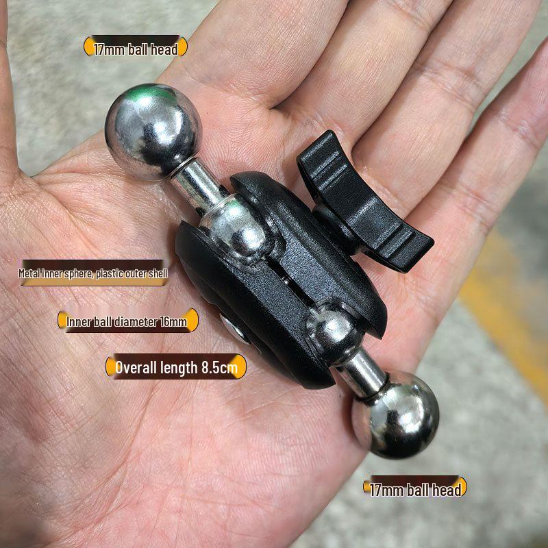 17mm Ball Head to 1/4" Interface Universal Swivel Pan/Tilt Tripod Adapter.