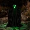 Spooky Yard Decor Halloween Light Up Ghost Decoration, Lighted with String Light, Garden Ornaments Standing Black for Outdoor Lawn Porch Accents