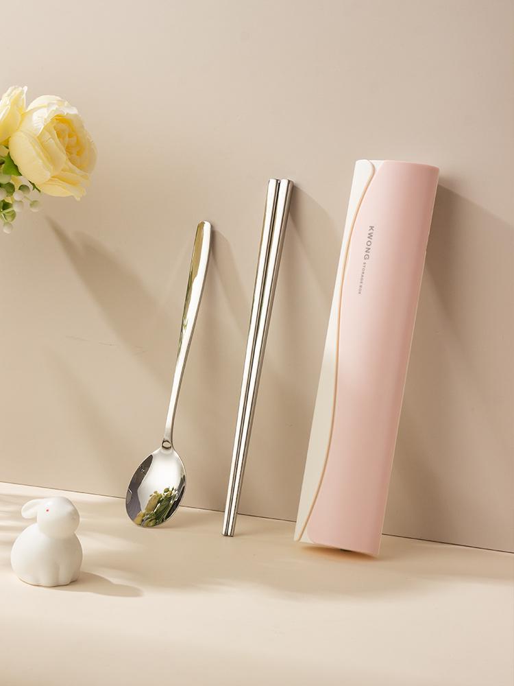 316 Stainless Steel Portable Cutlery Set: Chopsticks, Spoon, and Fork for One Person