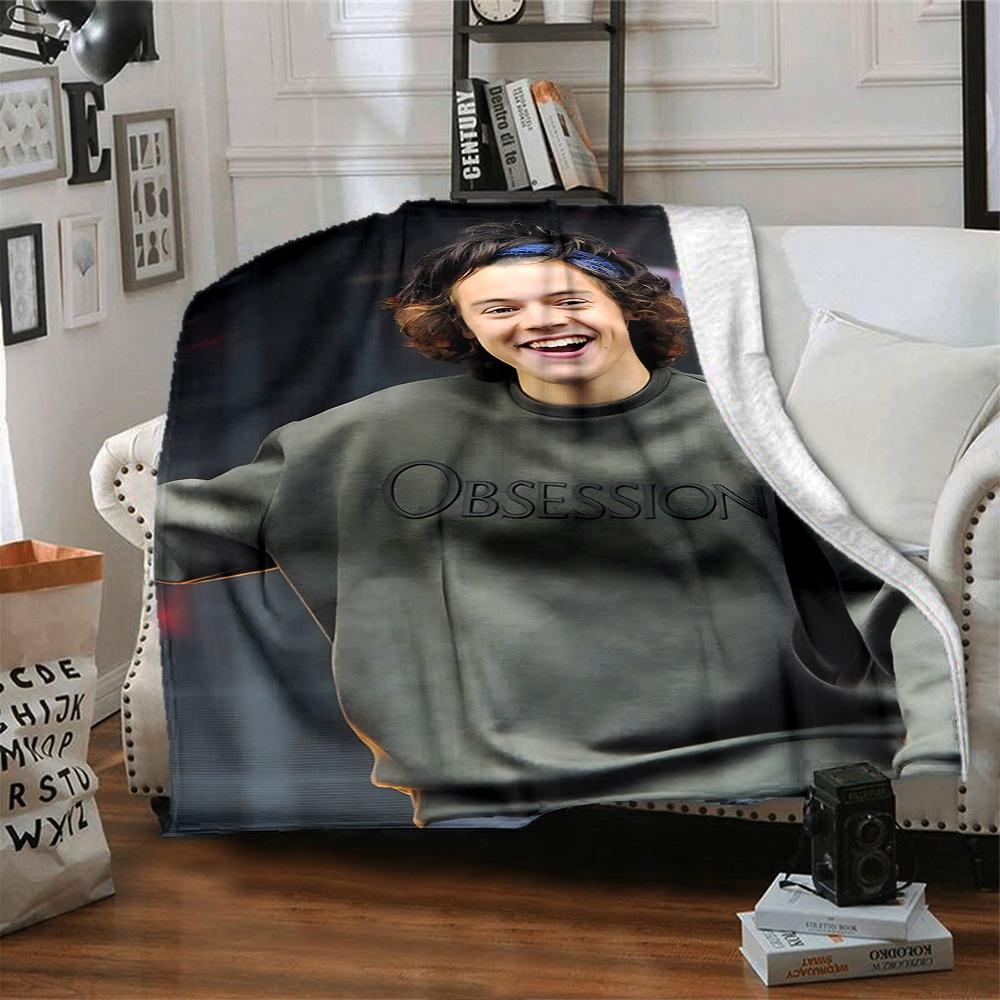 Obsession Streetwear Style Flannel Blanket Super Soft Warm Cozy Blanket for Sofa Bed Office Travel All‑Season Home Decor Gift