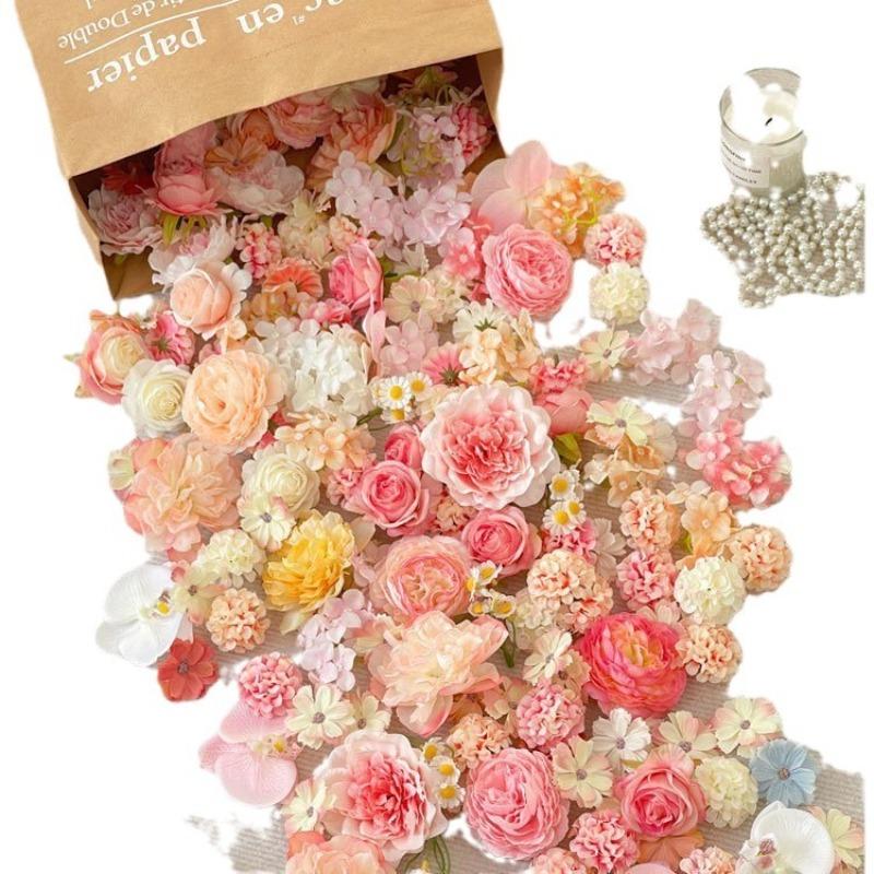 Artificial Small Flowers DIY Kit Mixed Colors 3cm 10cm Random Assortment for Hair Accessories Dress Decor