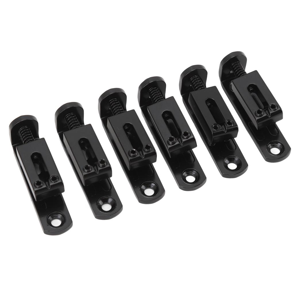 6PCS Guitar Bridge Saddle Split Type Zinc Alloy Electric Guitar Saddle Replacement Black
