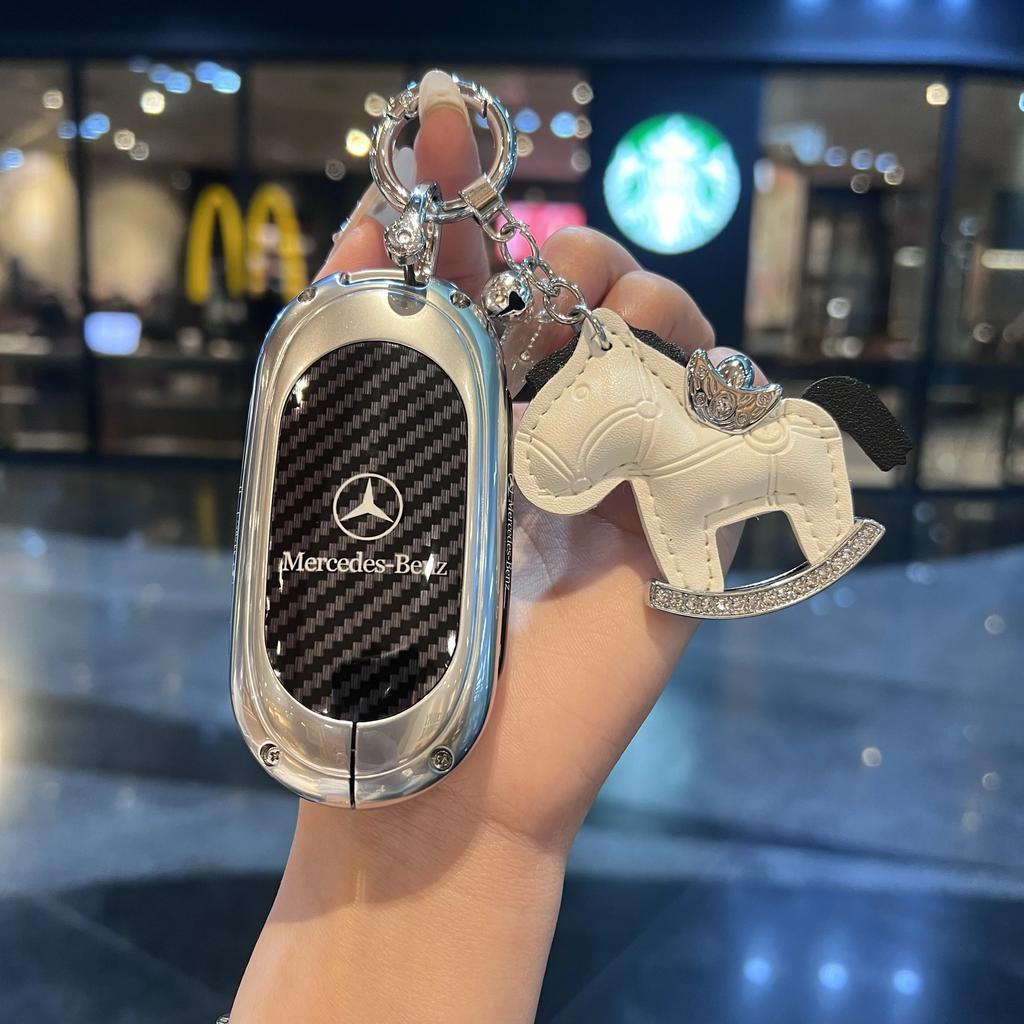 Funda para llave de coche Mercedes-Benz Clase A C E S A200L C260L E300L GLC300 GLE GLA funda protectora de cuero de alta gama