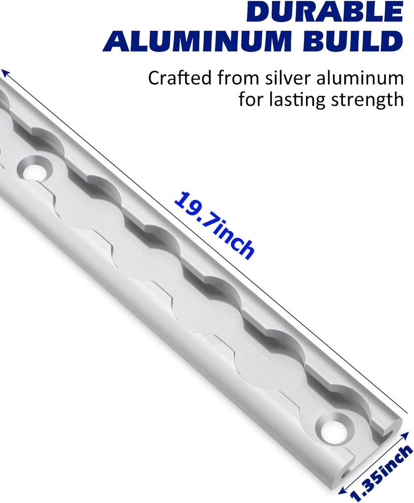 Sistema de amarre de aluminio de 19,7 pulgadas, riel de amarre de aluminio para remolque cerrado, fijación de carga, transferencia de viaje