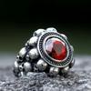 NEW Men's 316L Stainless-steel Rings Skull Head Witth Red Zircon Ring Vintage Gothic Punk Jewelry Gifts Free Shipping