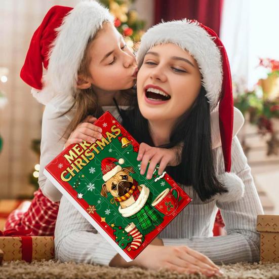 Ημερολόγιο Αφίξεων για Λάτρεις Σκύλων Διακόσμηση Αντίστροφης Μέτρησης 24 Ημερών για τα Χριστούγεννα 2D Επίπεδο Ακρυλικό Κρεμαστό Σκύλου Πολυλειτουργικό