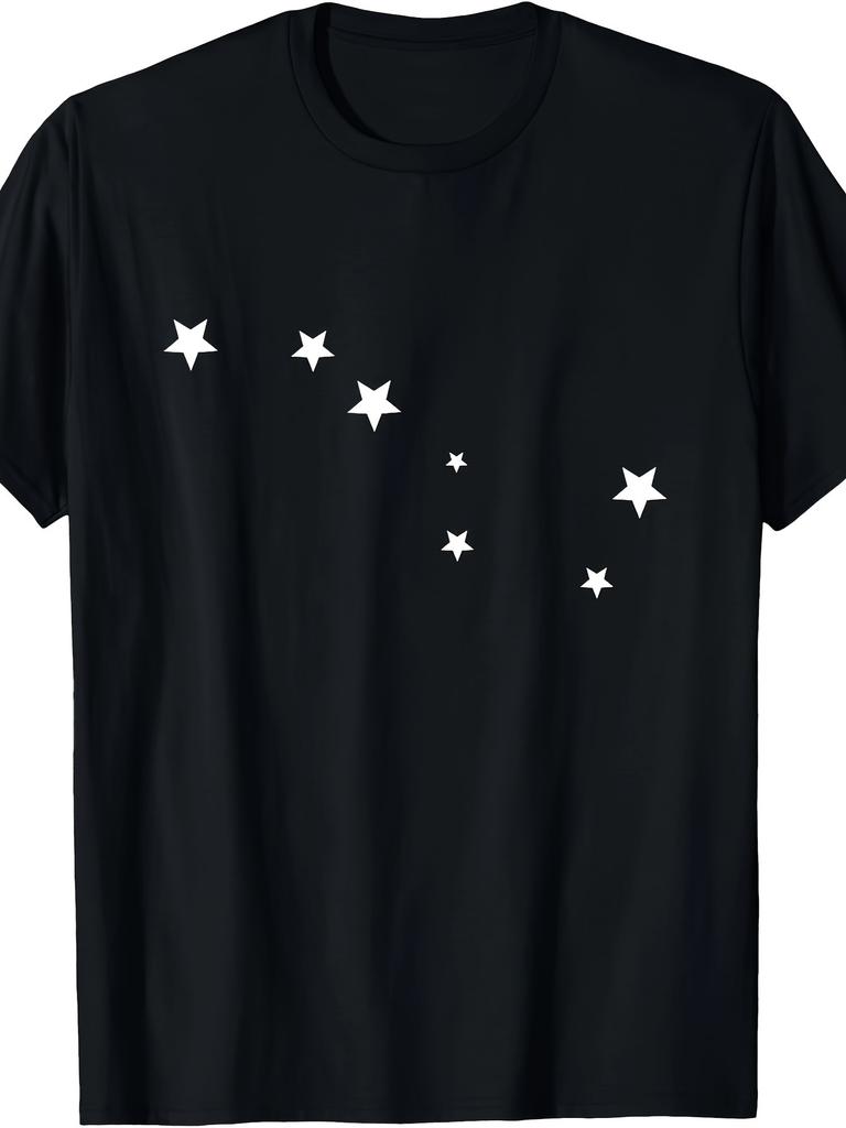 UnisexS Single Round Neck TShirt Featuring a Constellation Design of The Big Dipper And Night Sky Suitable As a Gift for Unisex Ve